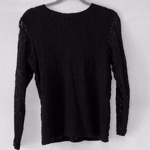 lace black long sleeved stretchy top